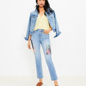 LOFT Patchwork ankle jeans, size 6